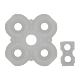 PlayStation 4 Controllers Conductive Rubber Pads Compatible (Version 1: JDS-001/JDS-011)