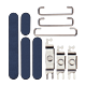 iPhone 15 Pro / iPhone 15 Pro Max Hard Button Set (Power / Volume / Mute) - Blue Titanium