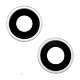 iPhone 14 / 14 Plus Rear Camera Lens with Bracket/Bezel  (2Pcs) - Starlight - Premium