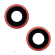 iPhone 14 / 14 Plus Rear Camera Lens with Bracket/Bezel  (2Pcs) - Red - Premium