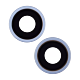 iPhone 14 / 14 Plus Rear Camera Lens with Bracket/Bezel  (2Pcs) - Blue - Aftermarket