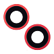 iPhone 14 / 14 Plus Rear Camera Lens with Bracket/Bezel  (2Pcs) - Red - Aftermarket