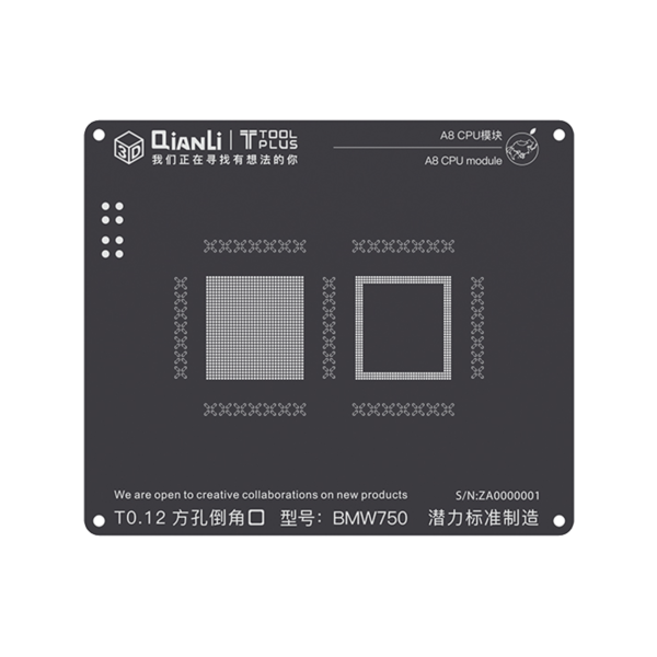 Briesje bericht mug Qianli iPhone 6/6 Plus Black 3D CPU BGA Re-Balling Stencil