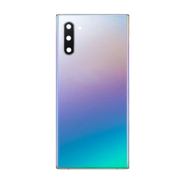 Samsung Galaxy Note 10 Back Cover Glass With Camera Lens Aura Glow Silver