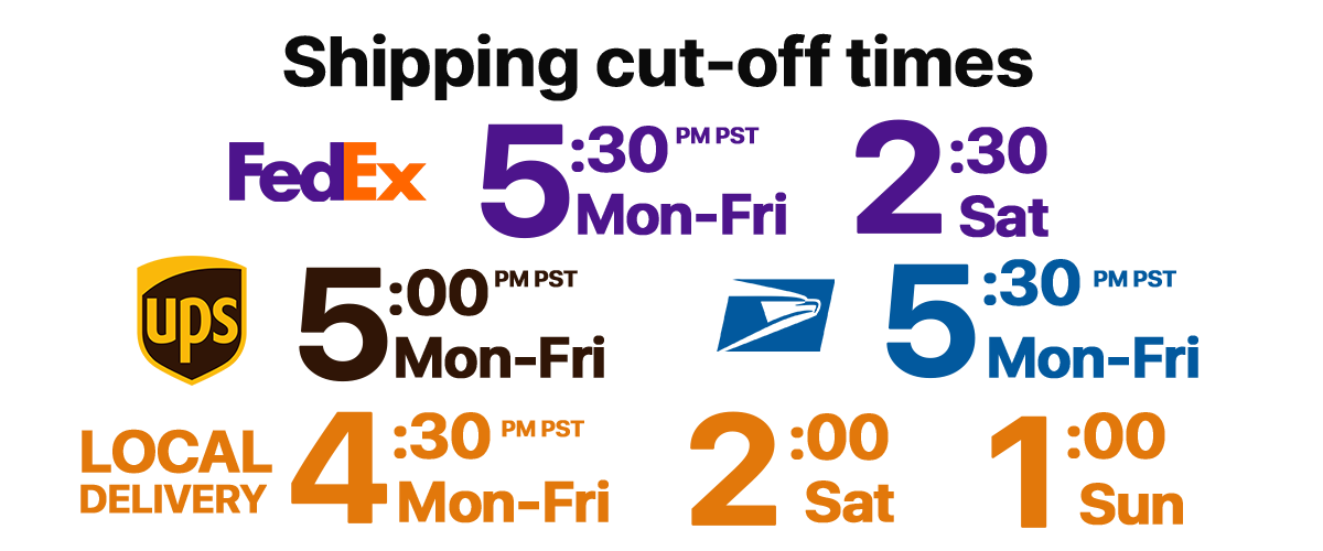 shipping cut off times